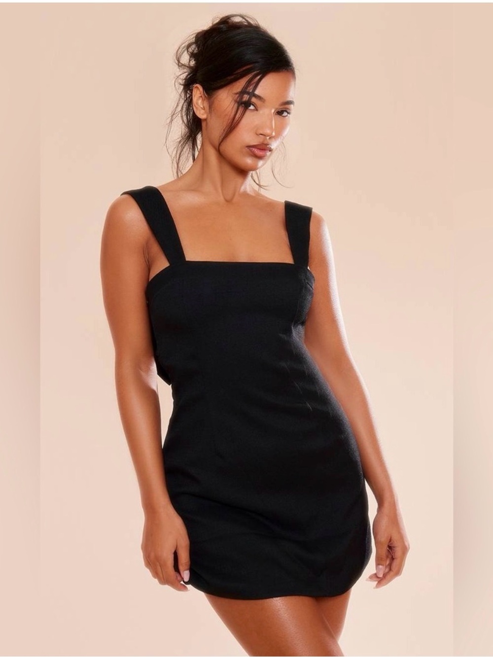 PrettyLittleThing black dress with bows